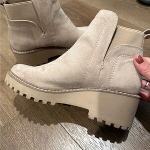 Dolce Vita Beige Ankle Boots